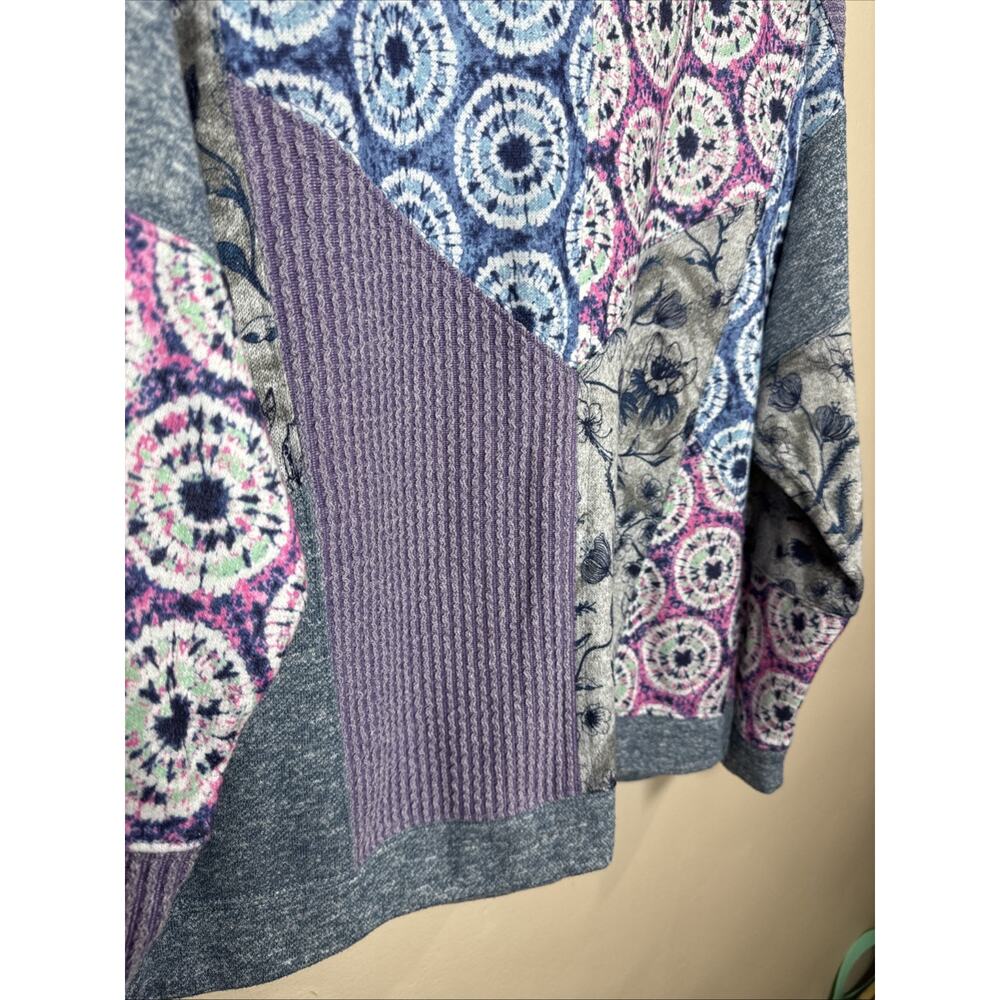 Coldwater Creek Womens Sweatshirt Patchwork Boho Casual - Picture 2 of 9